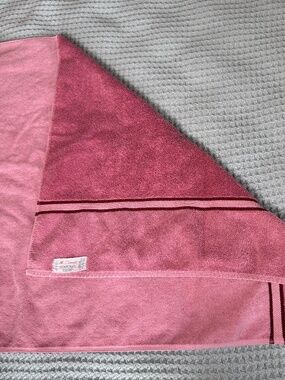 Vintage Cannon Monticello Bath Towel Solid Pink Mauve Cotton Made In USA 43"x25"